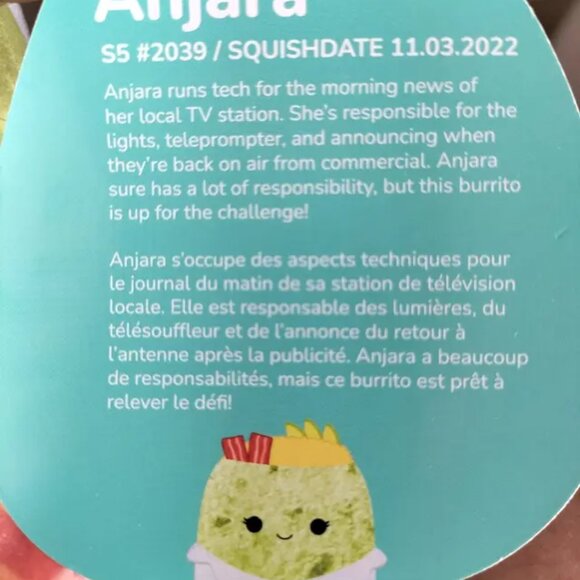 Squishmallows Mystery Squad Anjara The Breakfast Burrito 5" Plush - NWT - Picture 4 of 4